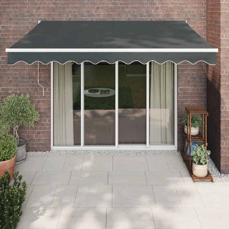 vidaXL Foldemarkise 3x2,5 m Antracitgrå Stof & Aluminium