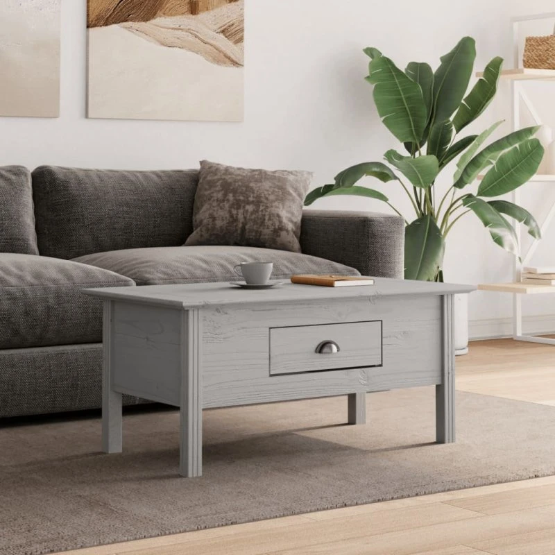 vidaXL BODO sofabord 100x55x46 cm grå massivt fyrretræ