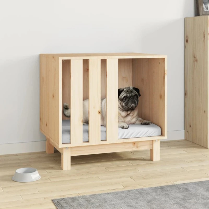 vidaXL Hundehus 60x45x57 cm massivt fyrretræ