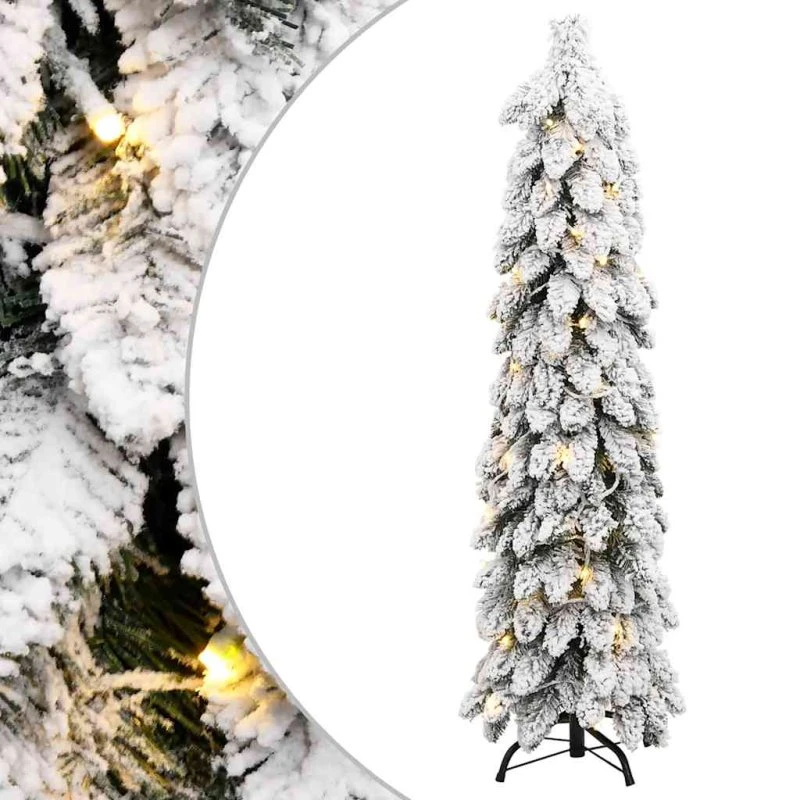 vidaXL Kunstigt Juletræ 150 cm med 80 LED'er og Sne