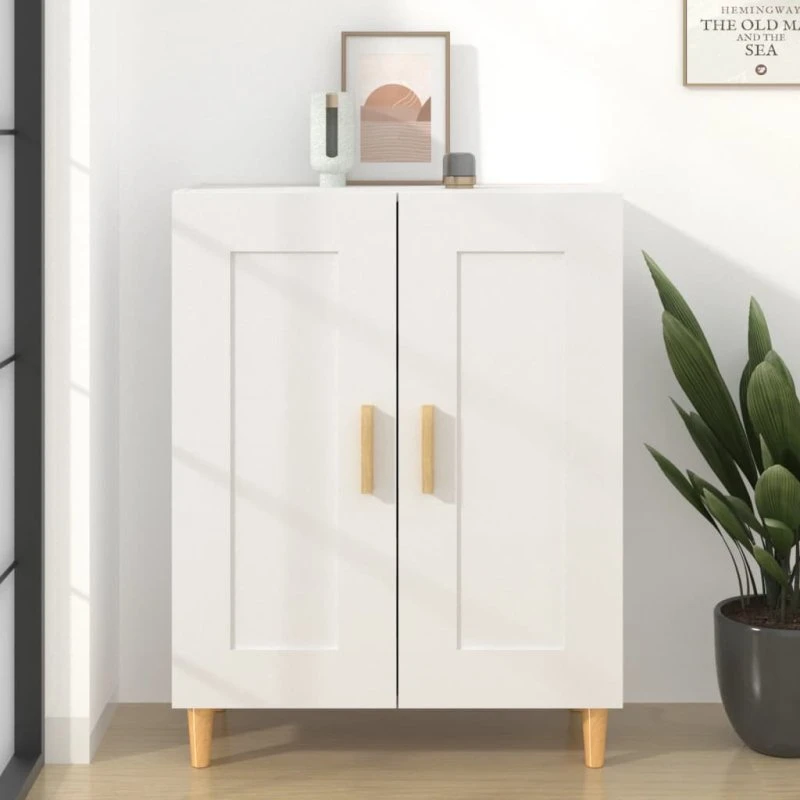vidaXL Skænk 69,5x34x90 cm Konstrueret Træ Hvid