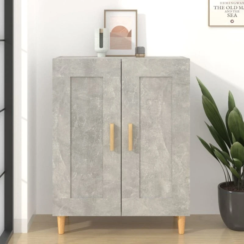 vidaXL Skænk 69,5x34x90 cm Konstrueret Træ Betongrå