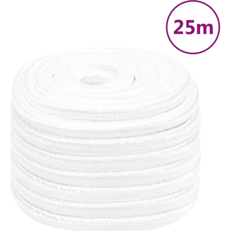 vidaXL Tovværk 20 mm 25 m hvid polypropylen