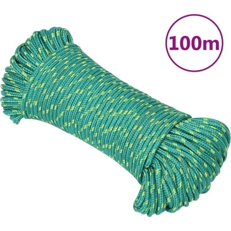vidaXL Tovværk 5 mm 100 m grøn polypropylen