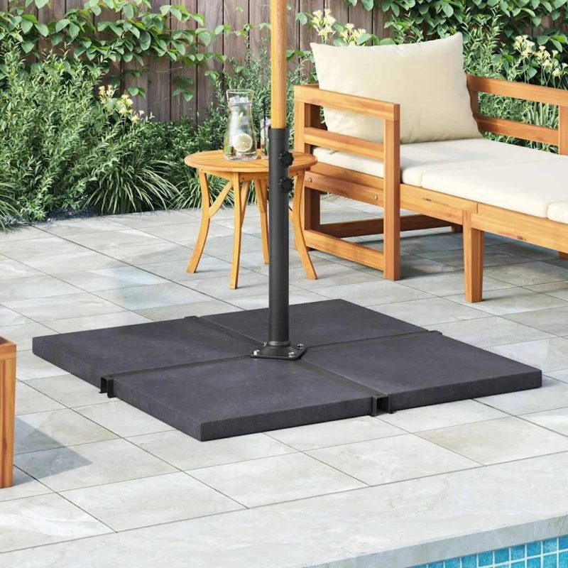 vidaXL Vægtplade til Parasol Granit 25 kg Firkantet Sort