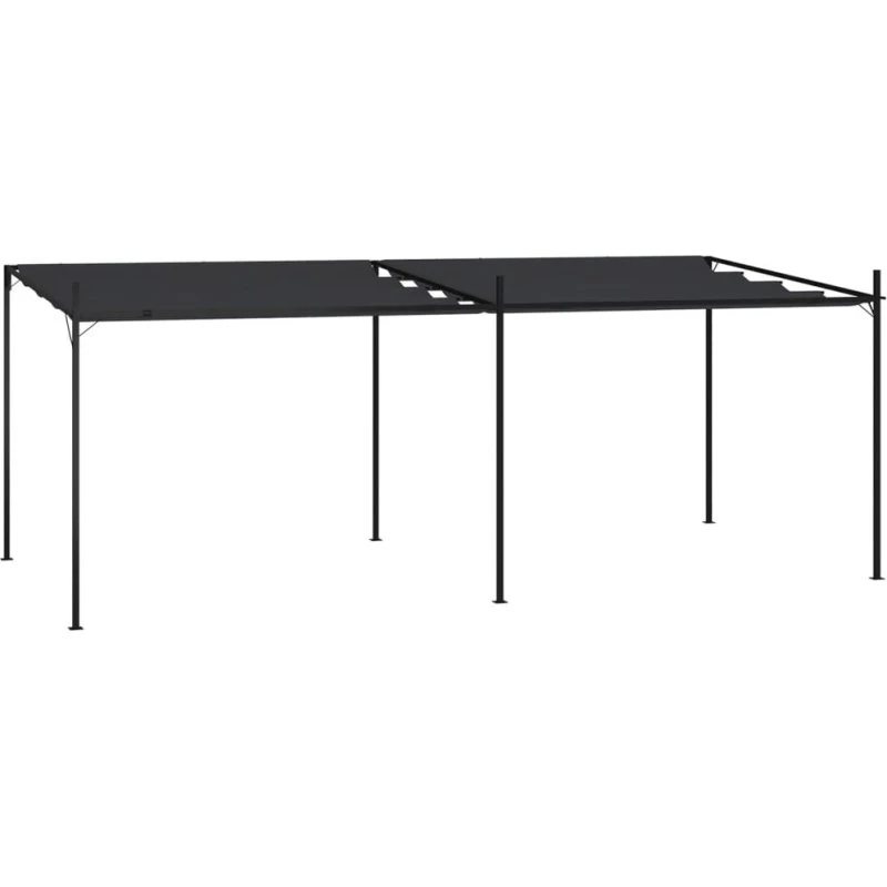 vidaXL Havepavillon 600x300x233 cm antracitgrå med udtrækkeligt tag