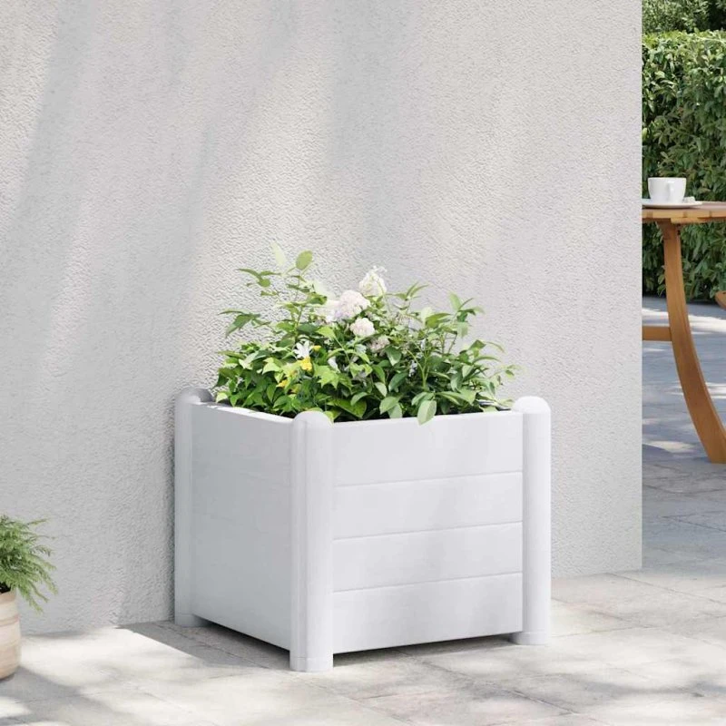 vidaXL Højbed 43x43x35 cm PP hvid