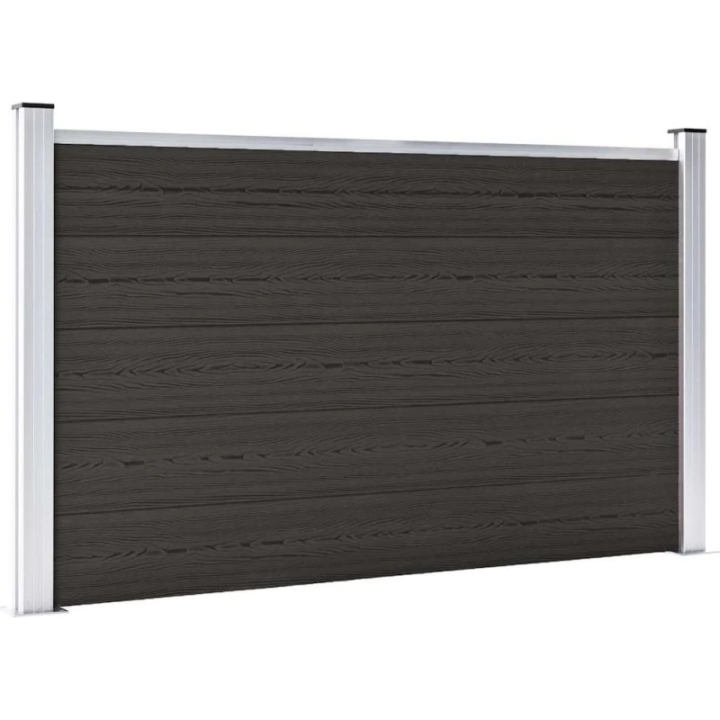 vidaXL WPC hegnspanel 180x105 cm sort