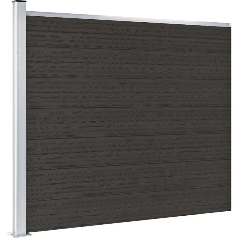 vidaXL WPC hegnspanel 175x146 cm sort
