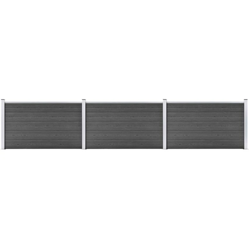vidaXL WPC hegnspanelsæt 526x105 cm sort