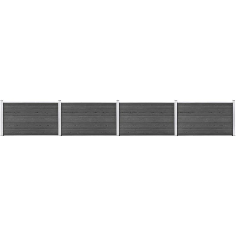 vidaXL WPC hegnspanel 699x105 cm sort