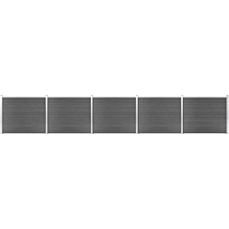 vidaXL WPC-hegnspanelsæt 872x146 cm, sort
