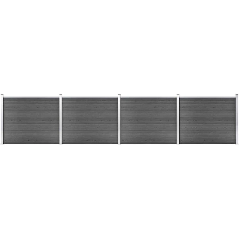 vidaXL WPC-hegnspanel 699x146 cm sort