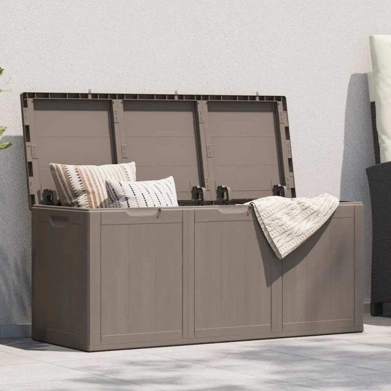 vidaXL Opbevaringskasse 270 l PP-trælook brun