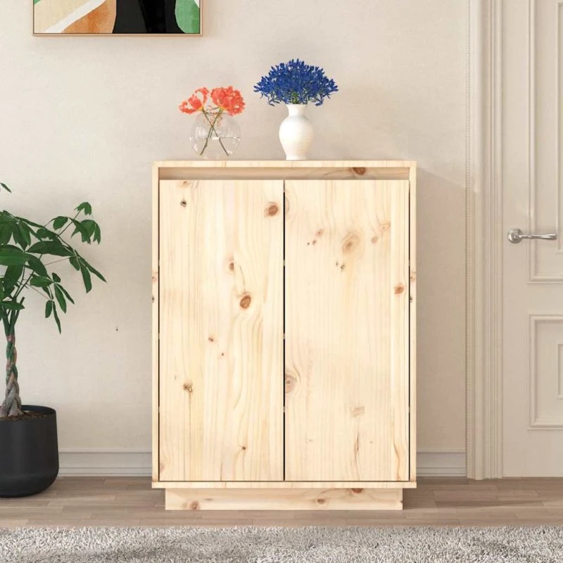 vidaXL Skoreol 60x35x80 cm massivt fyrretræ