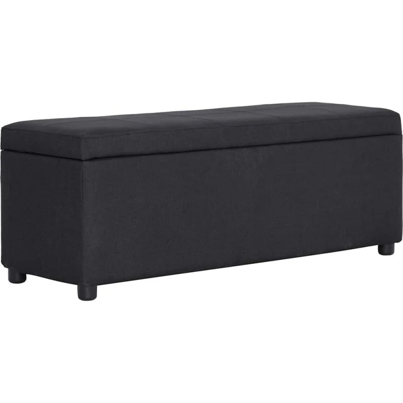vidaXL bænk med opbevaringsrum 116 cm, sort