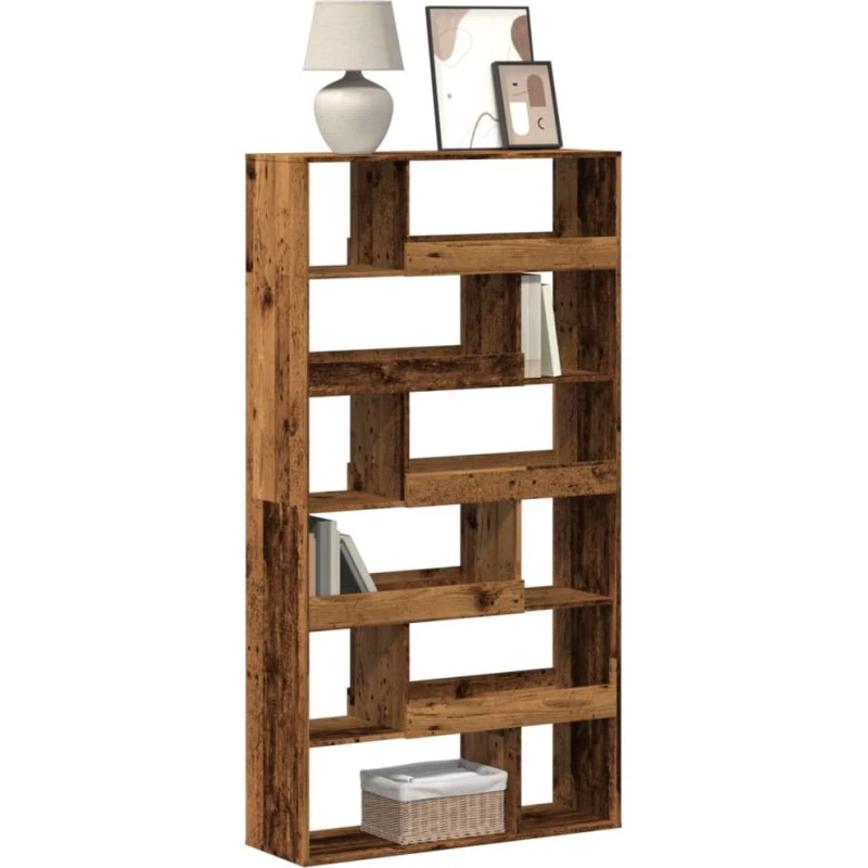 vidaXL Bogreol 100x33x187,5 cm konstrueret træ gammelt trælook