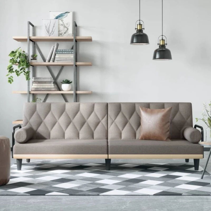 vidaXL sovesofa med armlæn gråbrun