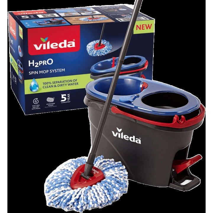 Vileda H2Pro Spin Mop System med Dobbeltkammerspand