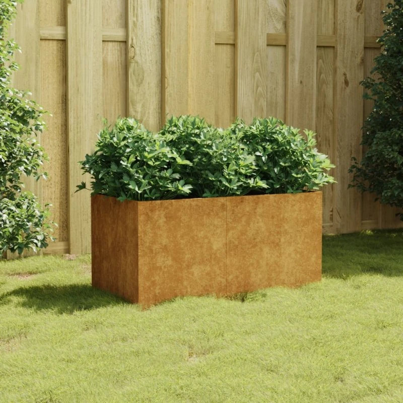 Cortenstål Plantekasse 80x40x40 cm – Elegant Højbed for Have og Terrasse