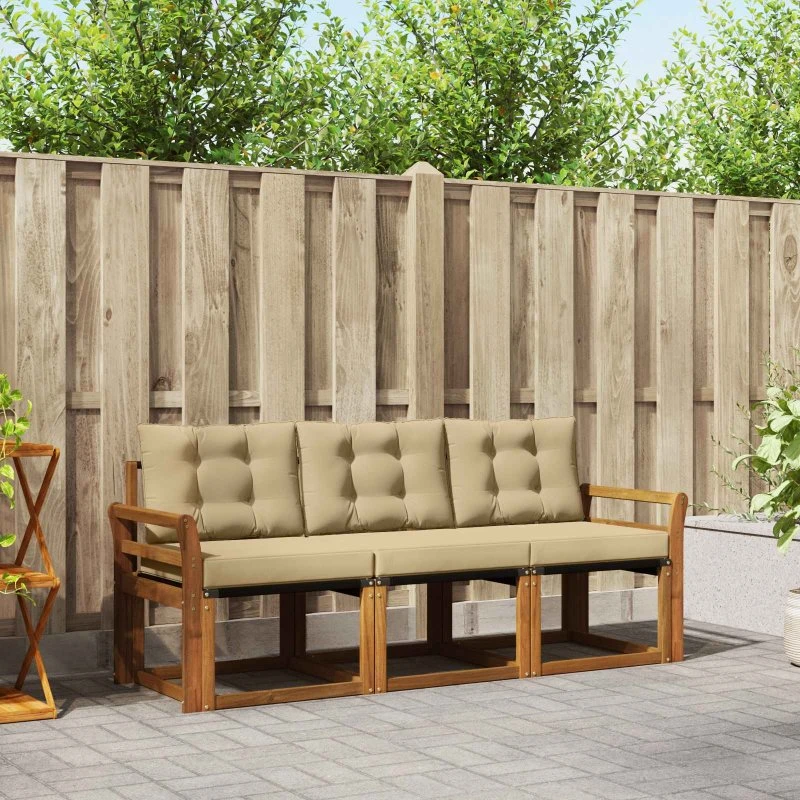 vidaXL Udendørs Sofagruppe 3 pcs Naturlig/Beige
