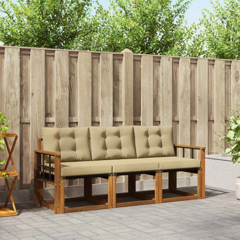 vidaXL Udendørs Sofagruppe 3-pces Naturlig/Beige