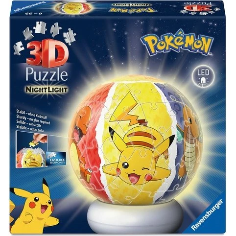 Ravensburger Puzzle-Ball Nightlight Pokémon 72 stk.