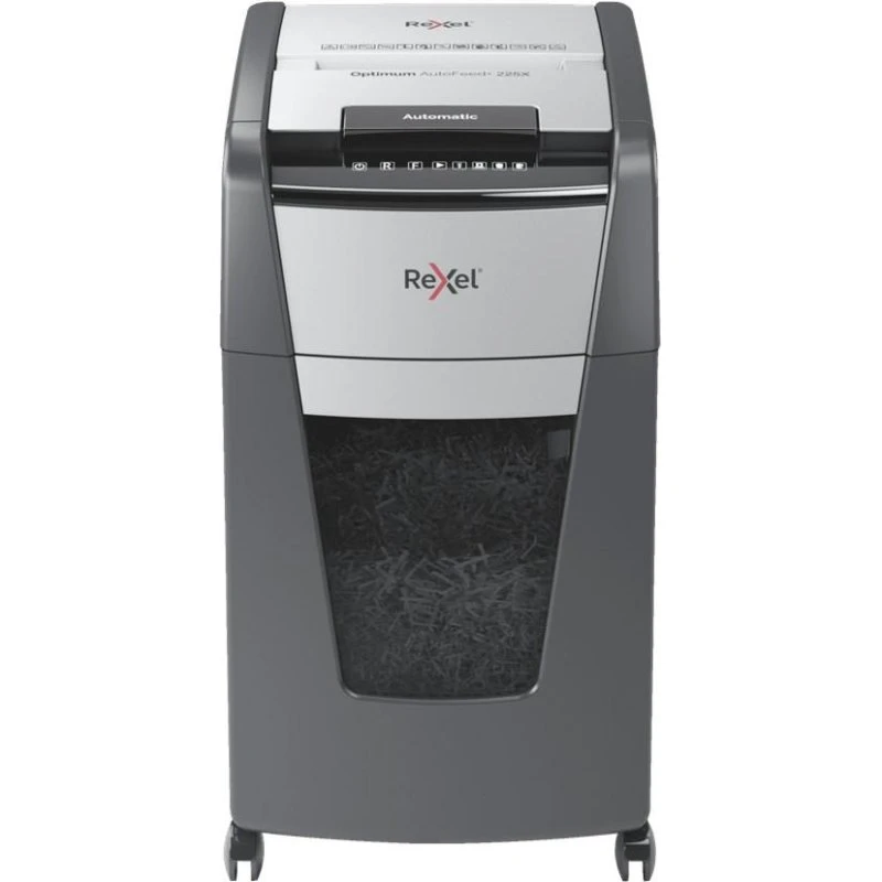 Rexel Optimum AutoFeed+ 225X, krydsmakulering, P4, 60L, sort/grå
