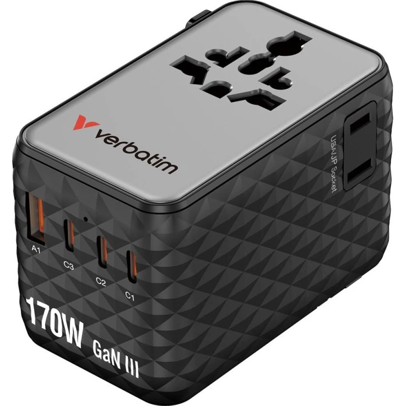 Verbatim Charge n Travel 170W USB-C Rejseadapter, sort