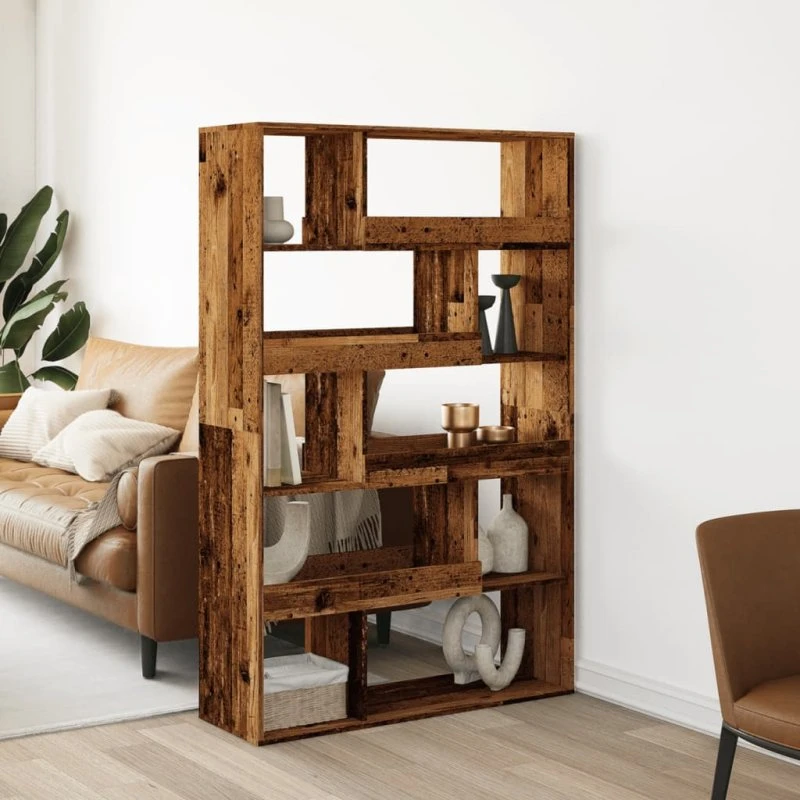 vidaXL Bogreol 100x33x156,5 cm konstrueret træ antikt træ