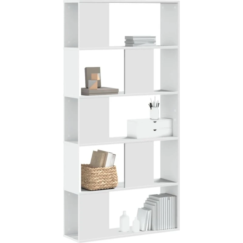 vidaXL bogreol 80,5x23,5x162,5 cm 5 hylder sort