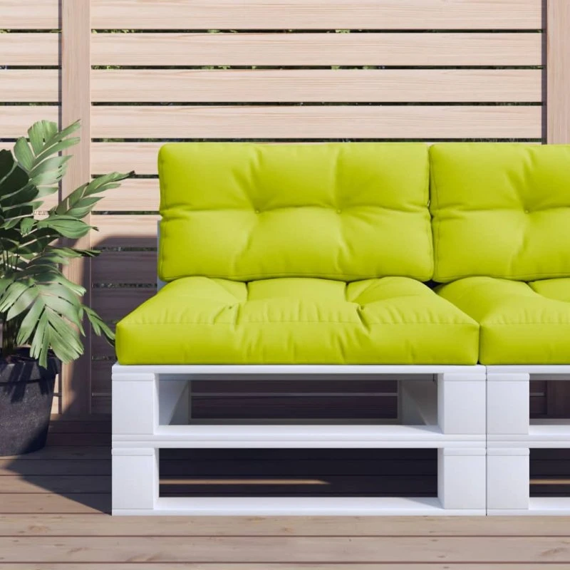 vidaXL Pallehynde 70x40x12 cm lysegrøn stof