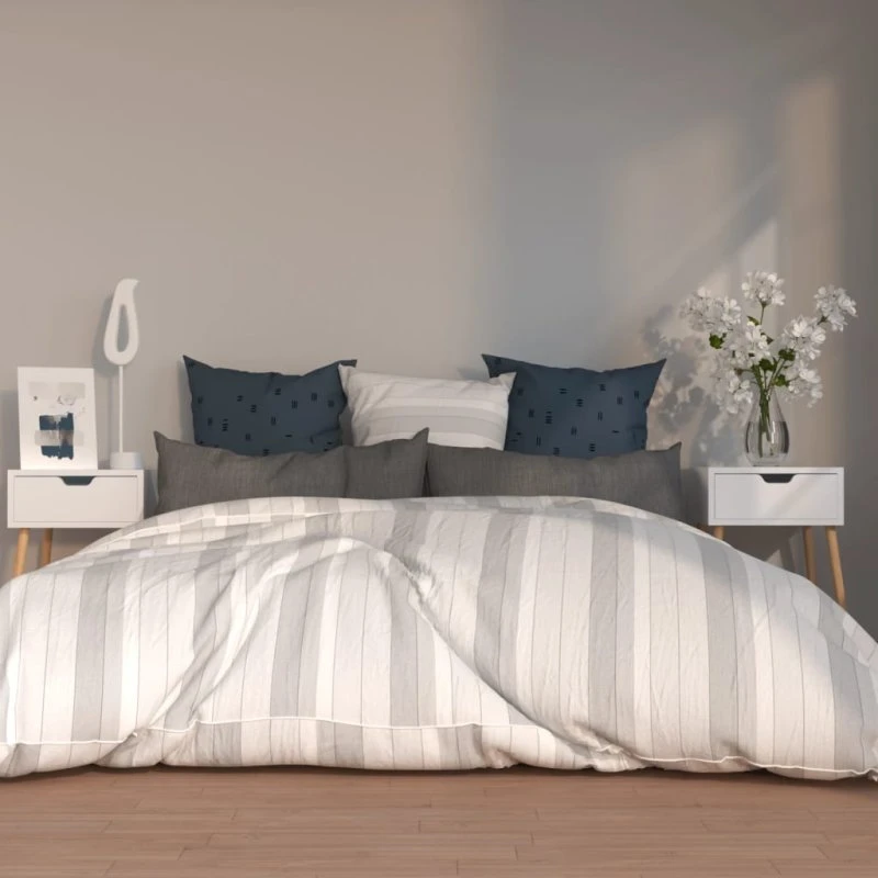 vidaXL Sengeborde 2 stk. 40x40x56 cm konstrueret træ hvid højglans