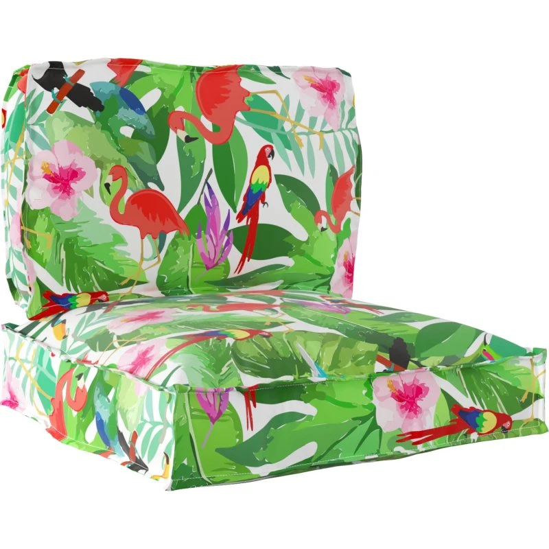 vidaXL Palle Pudesæt Blomstret 2 stk Tropisk Jungle Oxford