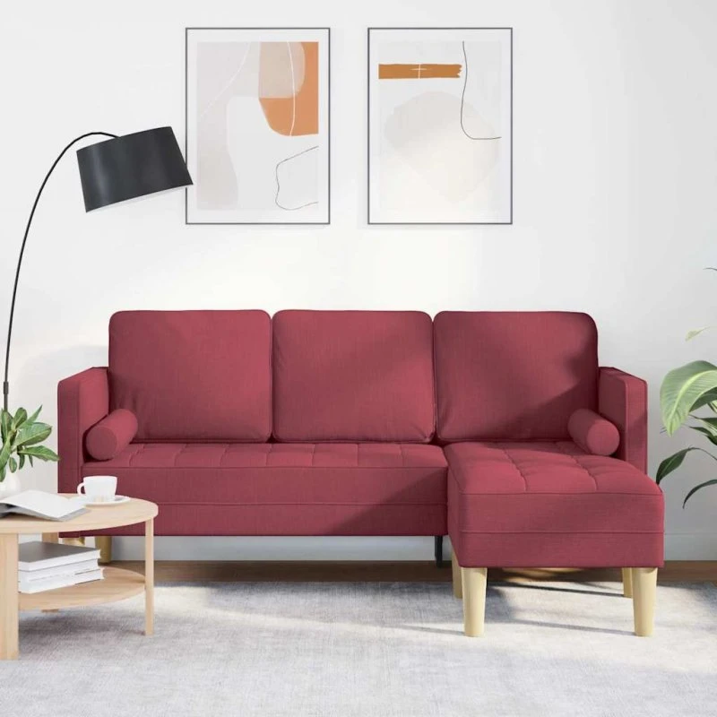 vidaXL Sofa Sæt Vinrød 173x131x67 cm, Modulær, Polyester