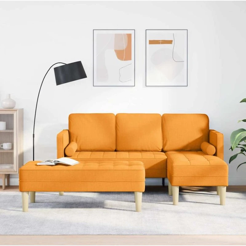 vidaXL Sofa Sæt 2 stk Mørk Gul 173 x 131 x 67 cm