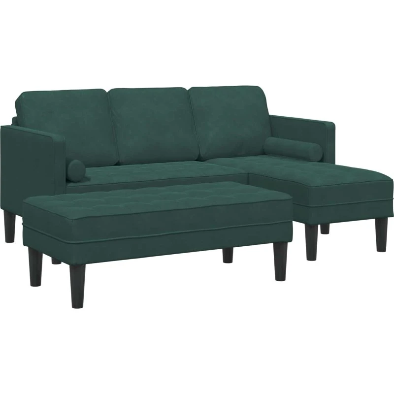 vidaXL Sofa Sæt 2 stk Mørkegrøn Polyester