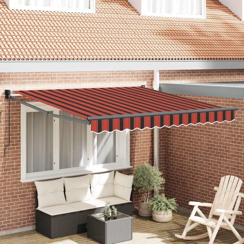 vidaXL Utrækkelig Markise Orange og Brun 300 x 250 cm