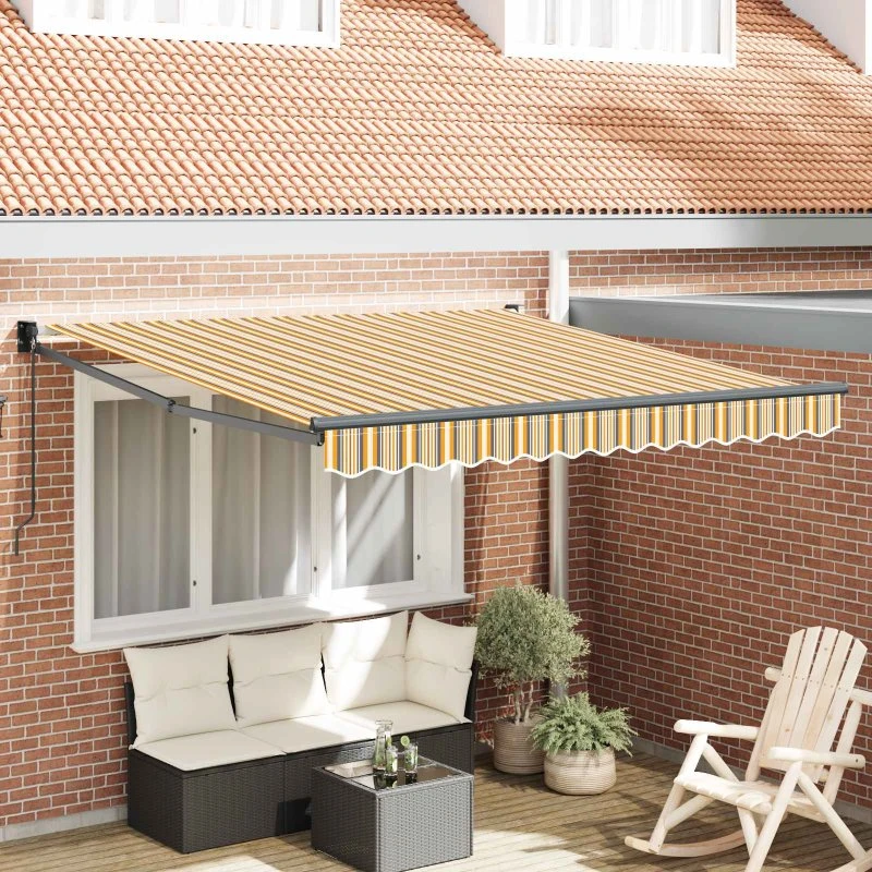 vidaXL Utrækkelig Markise 350 x 250 cm Flerfarvet