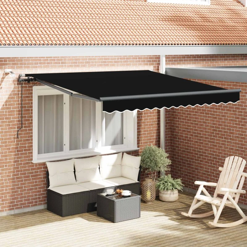 vidaXL Markise Sort 350 x 250 cm, Polyester
