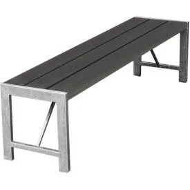 Hortus Bænk H-model 123 cm nonwood antracit, galv. stel