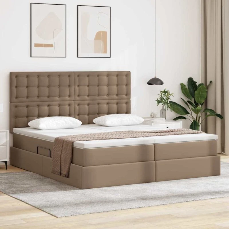 vidaXL Seng med opbevaring, Cappuccino 180x200 cm