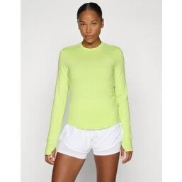 Nike Dri‑FIT UV Swift langærmet løbetop dame – Cyber/Htr/Reflective