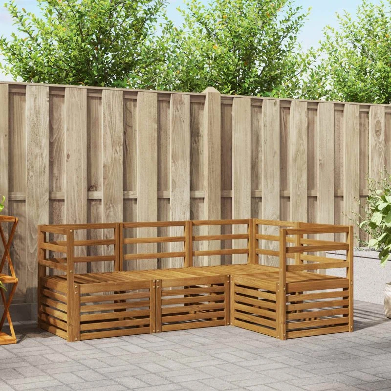 vidaXL Sofasæt 4 pc Natur Akacietræ