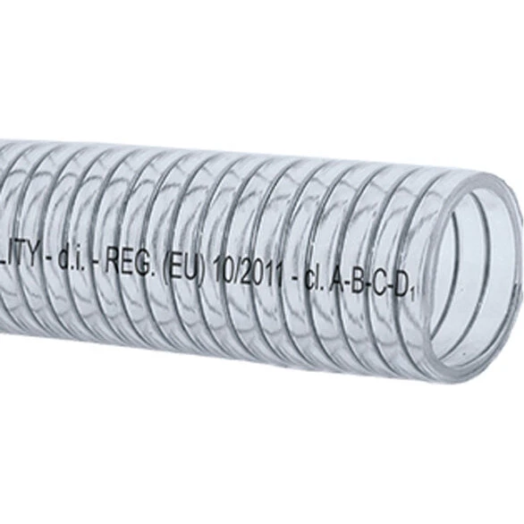 Food Quality klar PVC-slange m/ stålspiral Ø25 mm