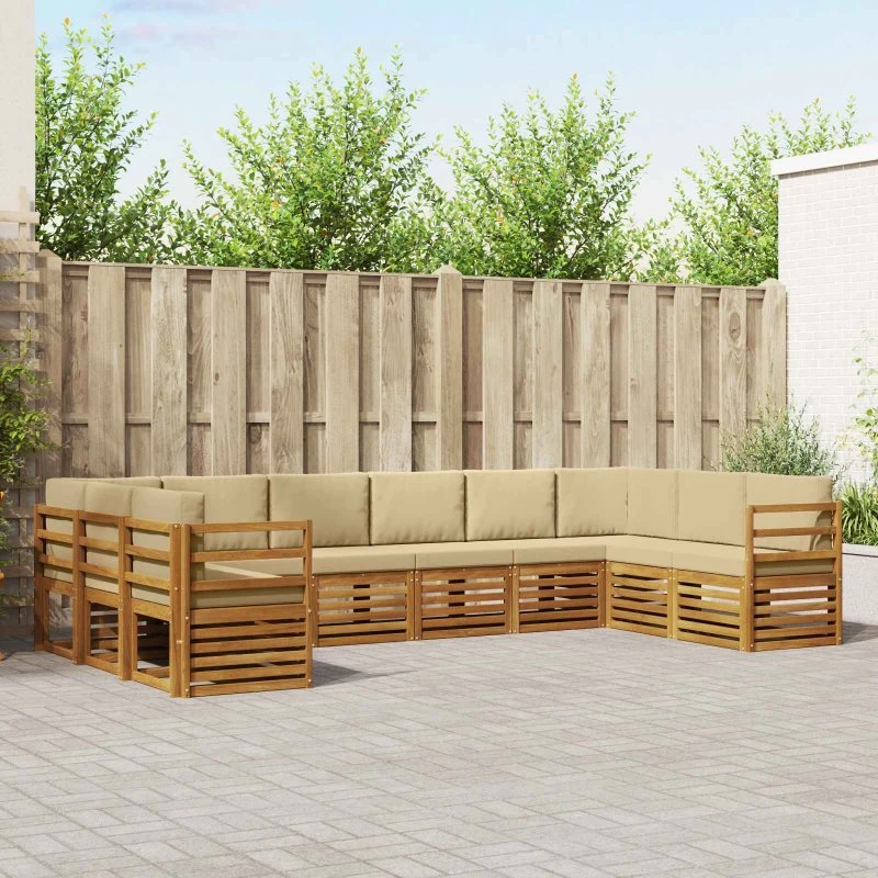 vidaXL Sektionalsofa 10 dele naturlig/beige