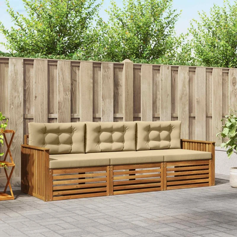 vidaXL Udendørs Sofagruppe 3 pcs Naturlig/Beige