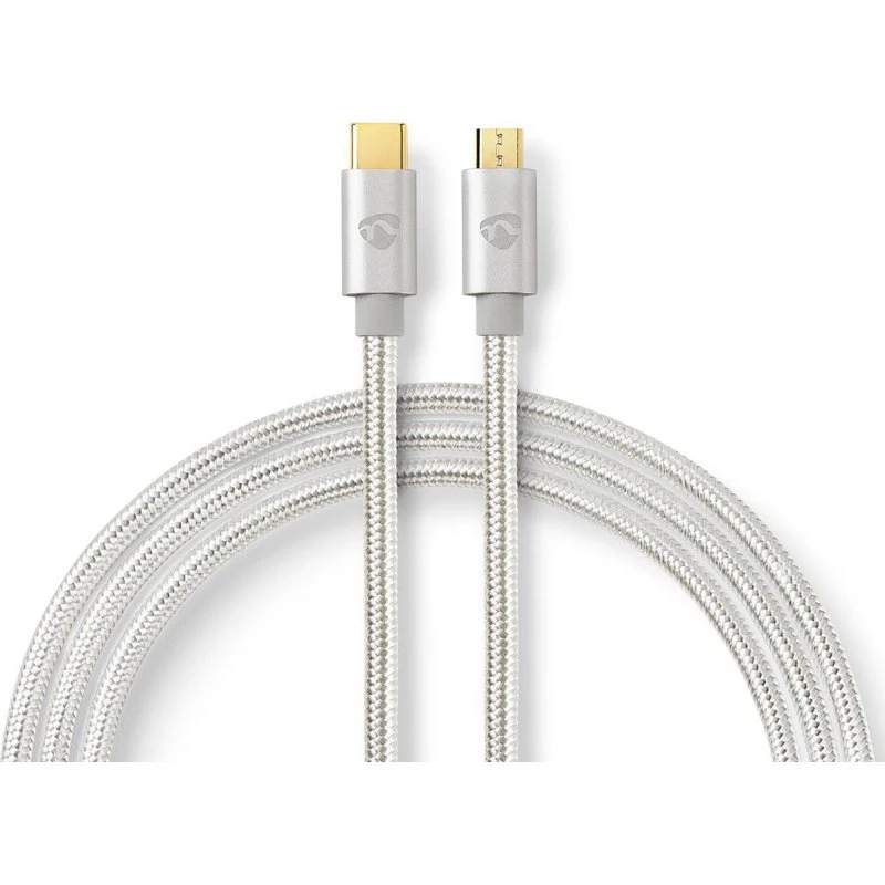 Nedis USB-C til Micro-B USB 2.0 3m Guldplateret Flettet Nylon