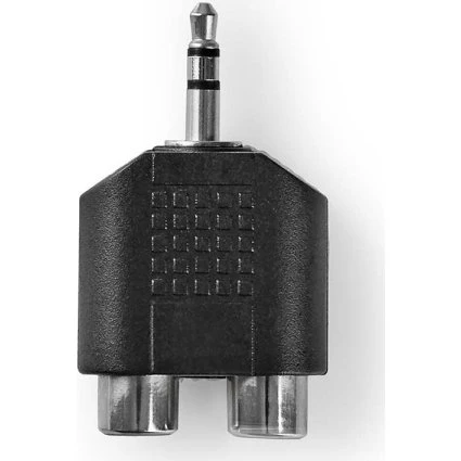 Nedis Audio Adaptor 3.5 mm Han til 2x RCA, Sort