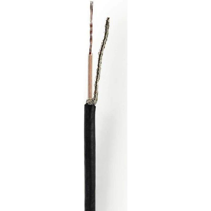 ECA RG174 Coax Kabel 100 m, 50 Ohm, Sort på Rulle